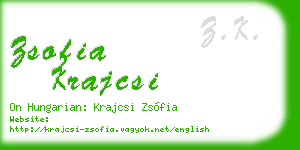 zsofia krajcsi business card